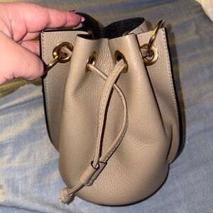 Tan Mini Bucket Bag